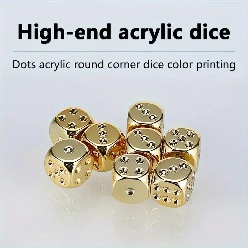 Acrylic Dice 20mm Silk Screen Carved Cartoon Anime Dice UV Print Creative Solid Craft Game Gifting Table Decoration Gifting