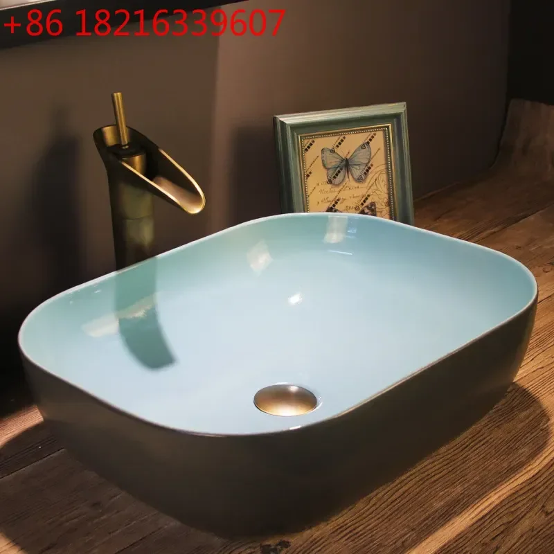 YAO Retro Ceramic Washbasin Small Size Art Basin for Household Balcony Hotel Bathroom