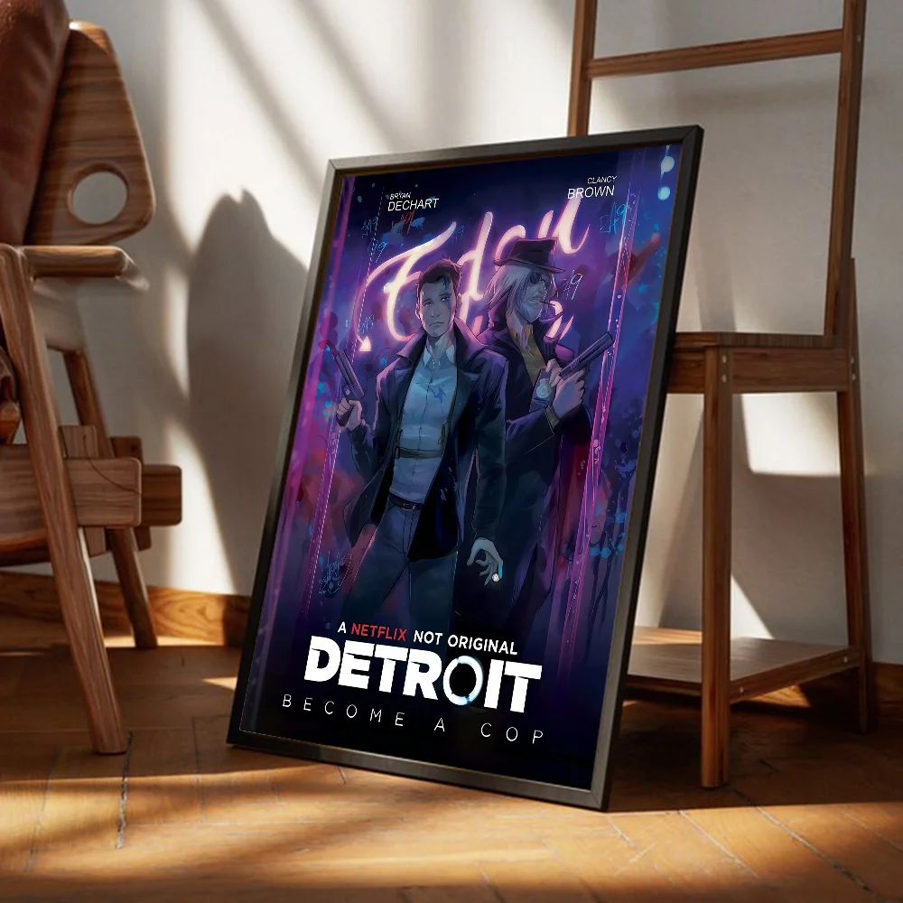 Detroit Become Human Anime Posters Sticky Whitepaper Sticker DIY Room Bar Cafe Kawaii Room Decor