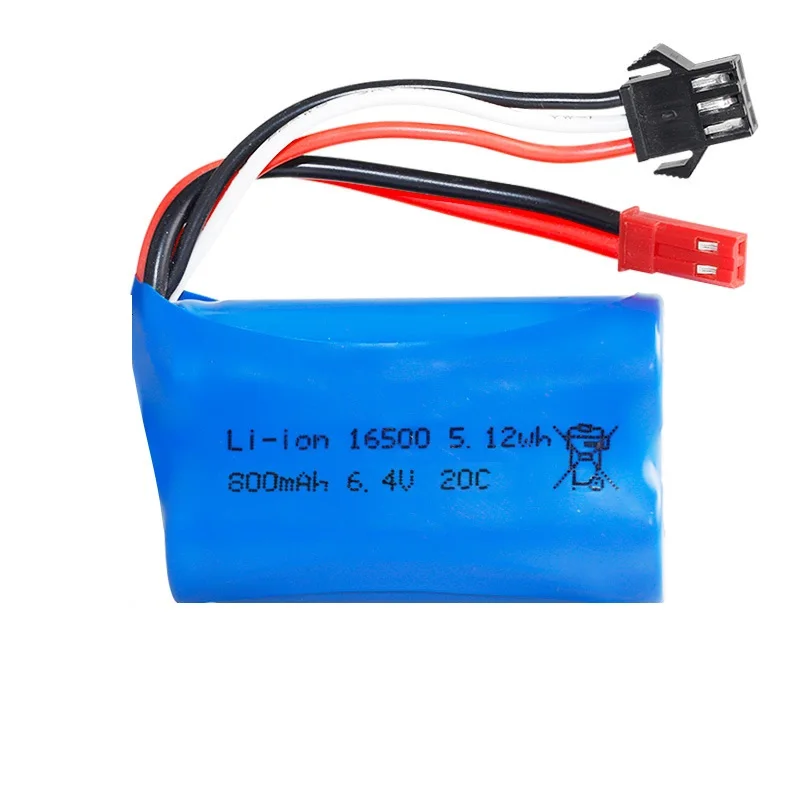 6.4V 800mAh 16500  Li-ion Battery For Wltoys A959 A969 18628 18629 18428  R/C Car R/C Trucks Remote control helicopter Drone