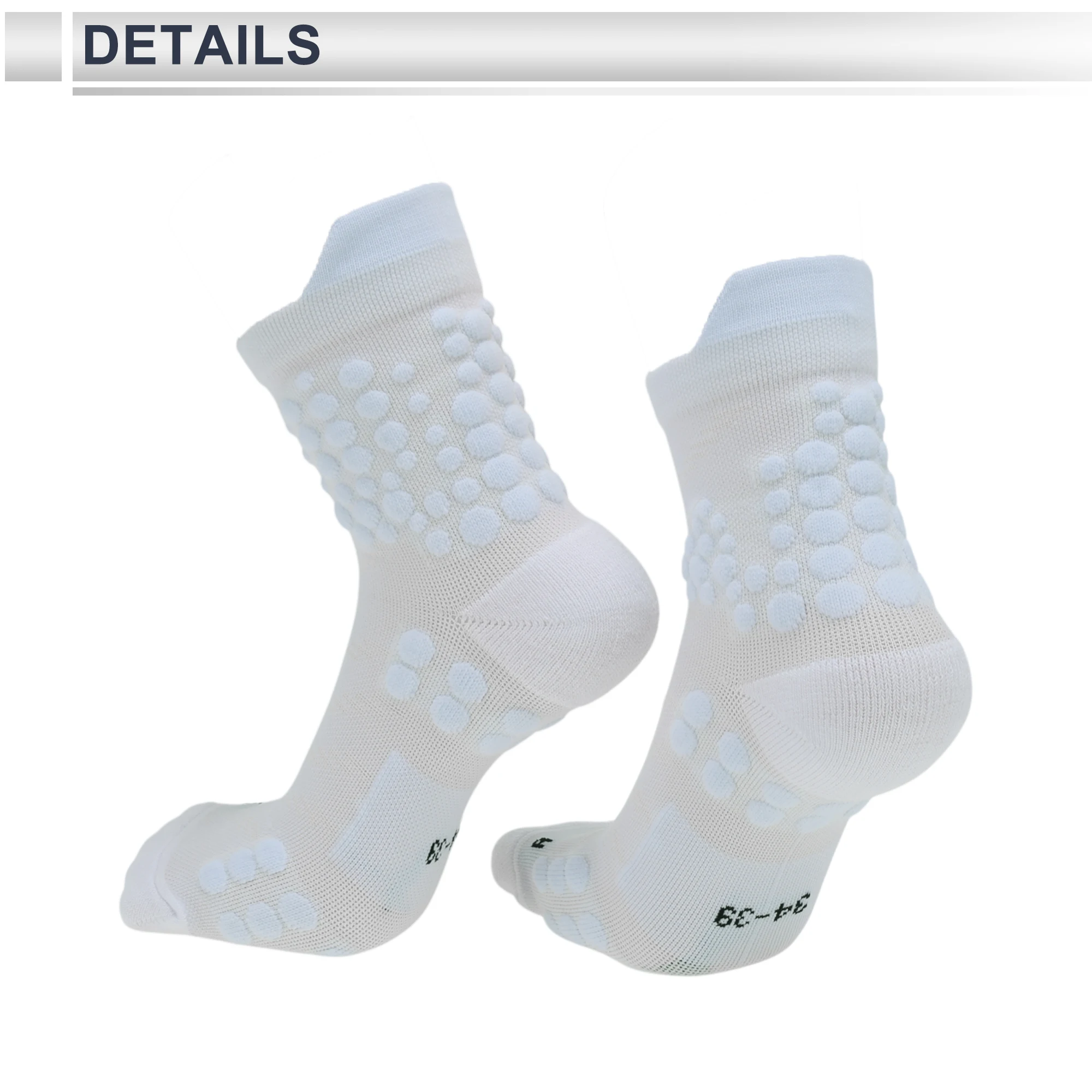 

X Autohaux Cycling Socks Quick-Drying Non-Slip Sweat-Absorbent Deodorizing Anti-Friction Outdoor Bike Socks White Size m