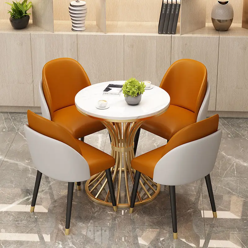 4S shop negotiation table and chair combination reception light meeting table Internet celebrity rock slab balcony leisure