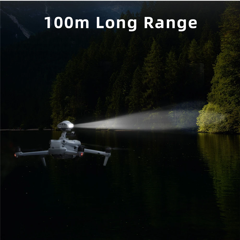 100M Long Rang Searchlight+Mount Set Flash/Strobe Warning Light Night Navigation Drone Light for DJI AIR 3 Accessories