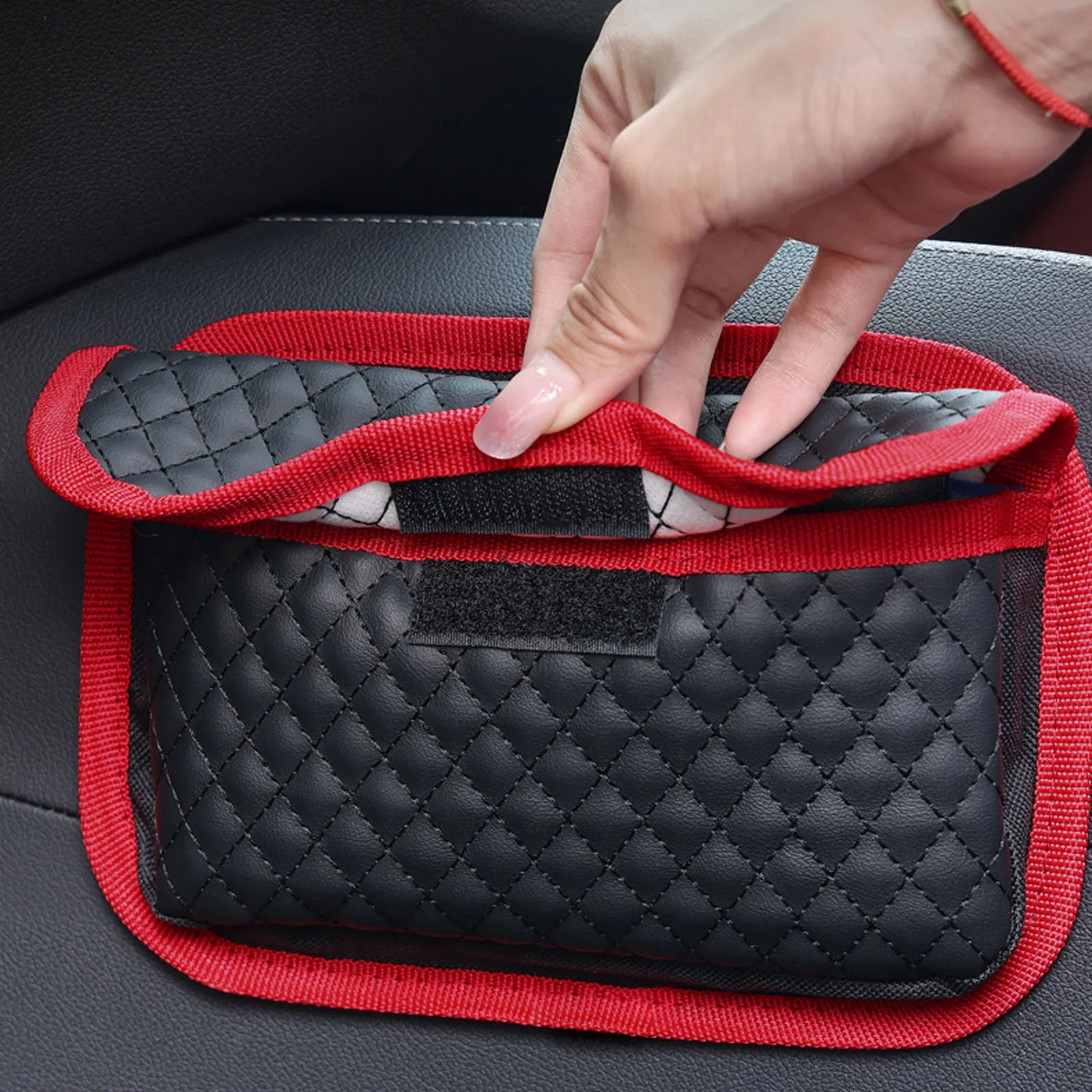 

Car Trunk Organizer Box Storage Bag Stowing Tidying Leather Folding For Emergency Large Capacity Auto Multiuse Tools Accessories