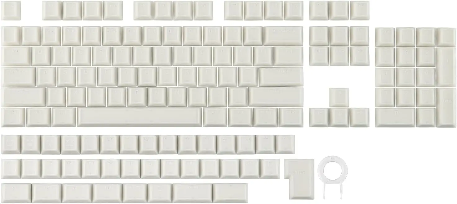 

Набор кастомных кейкапов Double Shot Cherry Profile на 142 клавиши для механических игровых клавиатур (60%/75%/96%/Full Size) (белый)