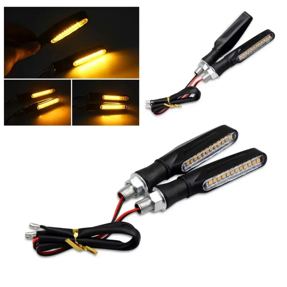 

4Pcs Flowing Water Model LED Motorcycle Turn Lamp Universal 12V Signal Indicators Lights Road Safety Flashing