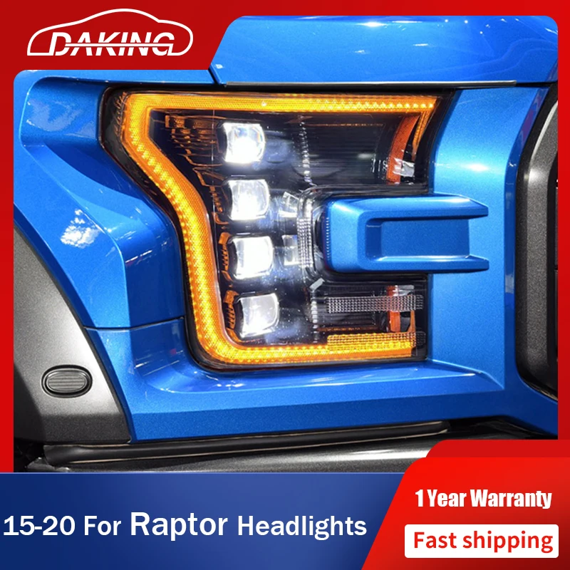 

Car Styling Headlights for Ford RAPTOR F-150 2015-2020 LED DRL Animation Dynamic Turn Signal Bi-xenon Lens Head Lamps Assembly