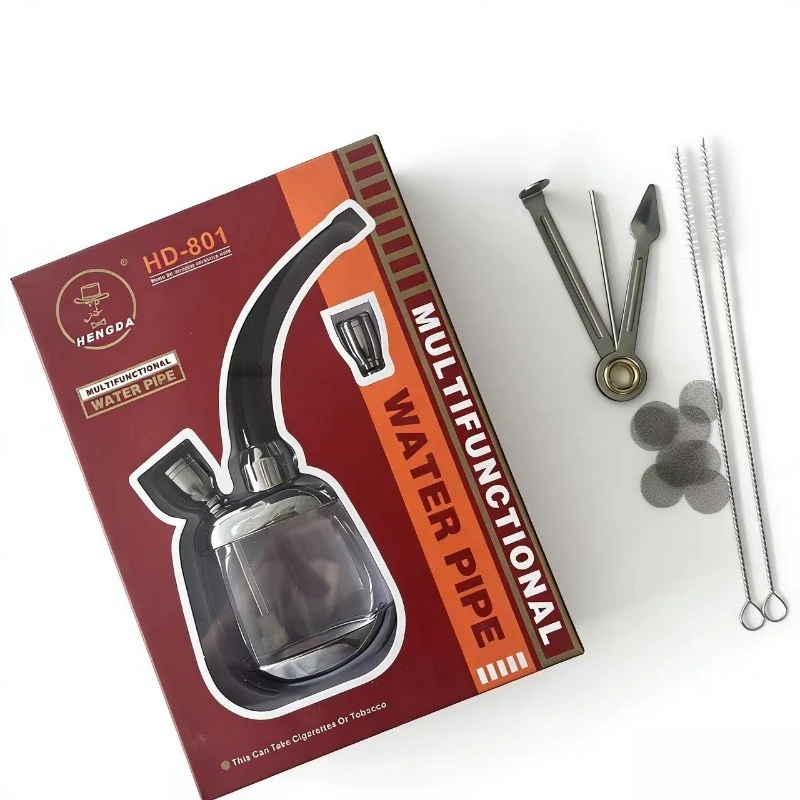 Metal Creative Smoke Pipe Microfilter Tar Filtration Cleanable Reusable Water Smoking Pipe Men Gift Smoking Accessories