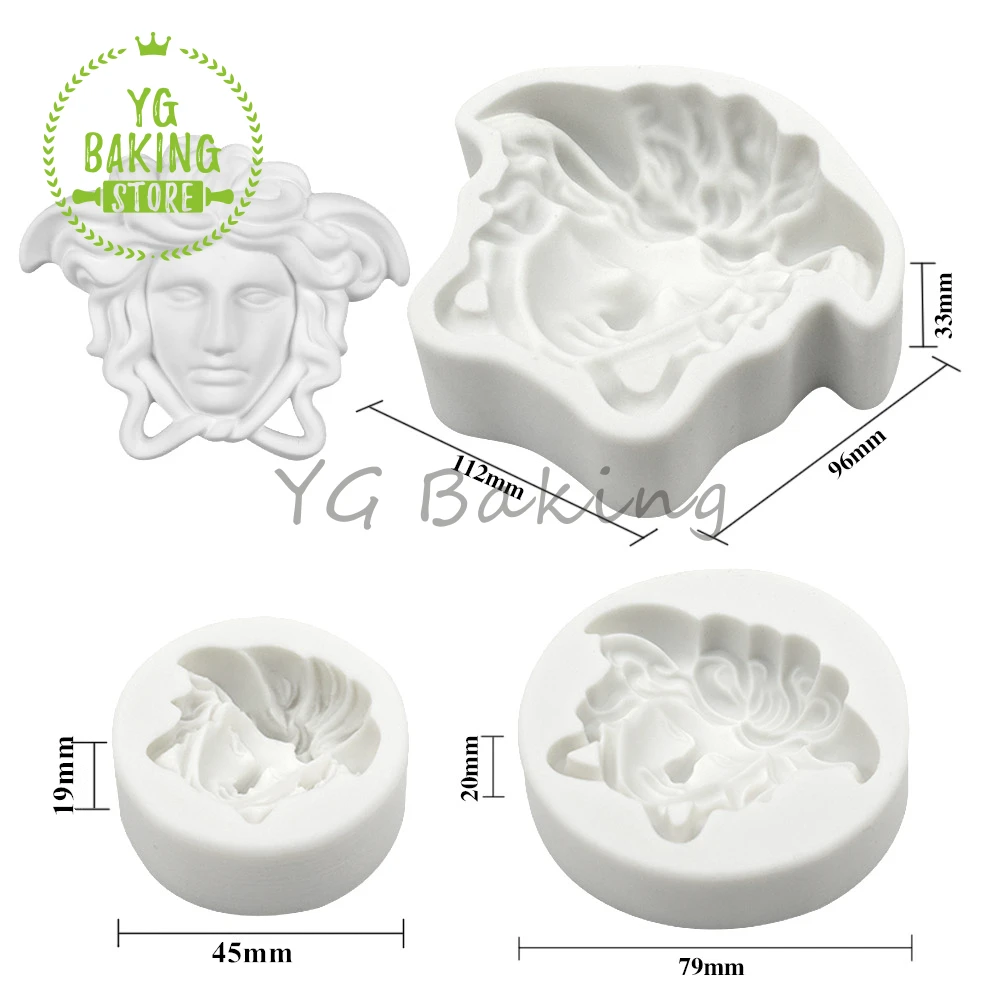 New 3 Size Goddess Head Fondant Silicone Mold DIY Candy Chocolate Cake Decoration Mould Handmade Clay Soap Resin Baking Tools