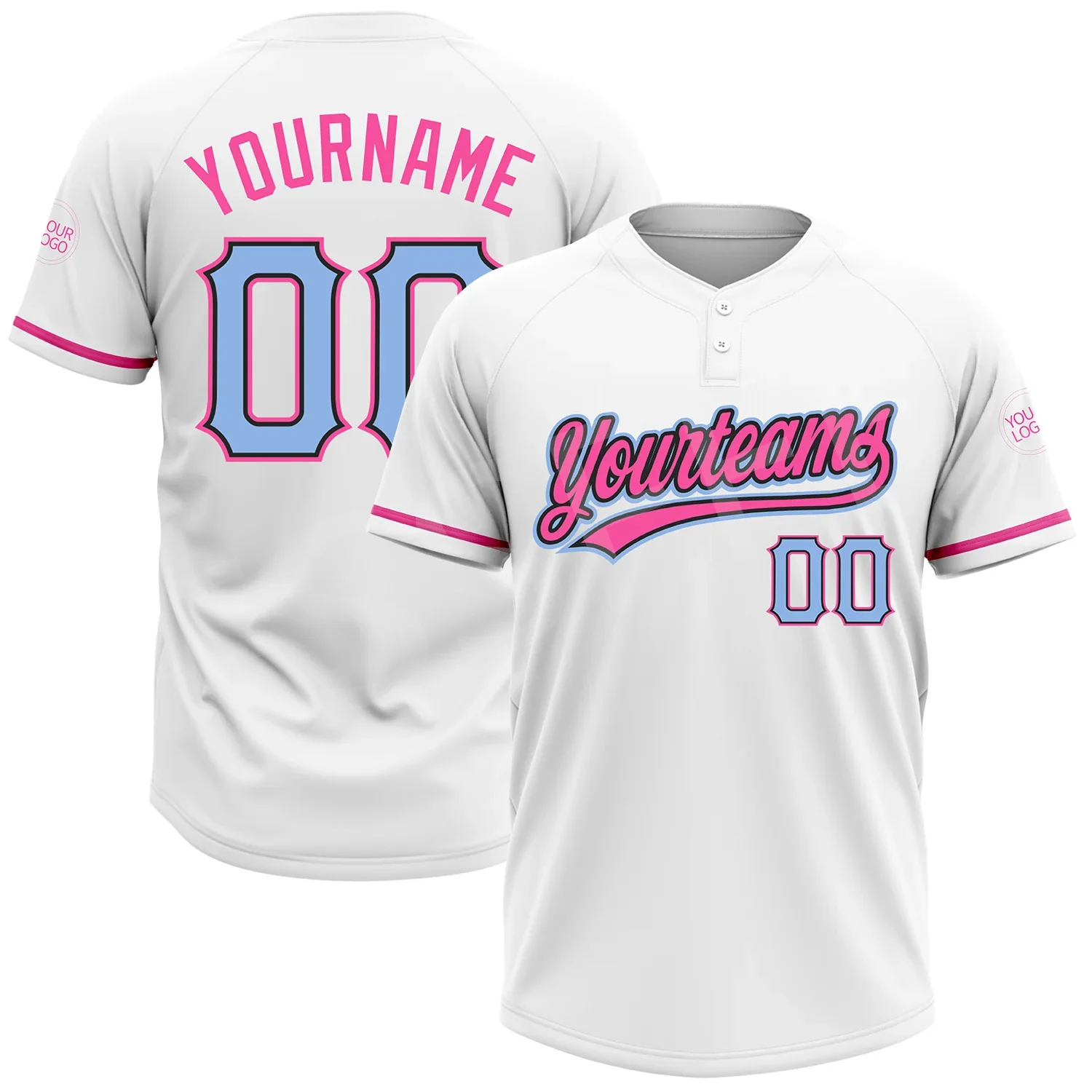 NewFashion kustom nomor nama warna-warni 3DPrint musim panas Harajuku Streetwear kasual tombol kemeja Softball Jersey lengan pendek AK1