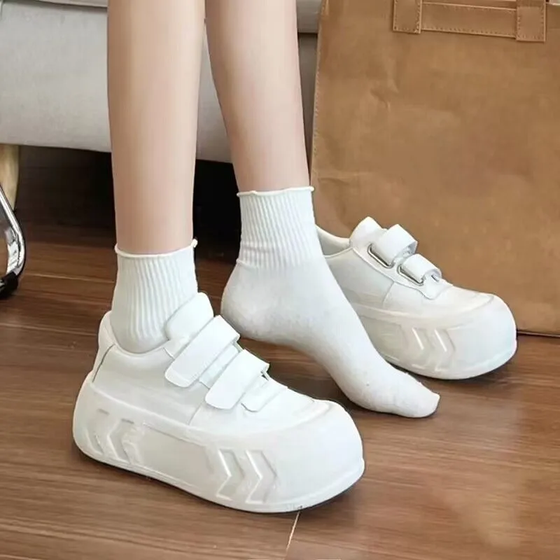 

2023 New Women's Flat Bread Shoes Spring Autumn Thick-soled Muffin Bottom Breathable Casual Shoes All-match Trendy Low Top Shoes