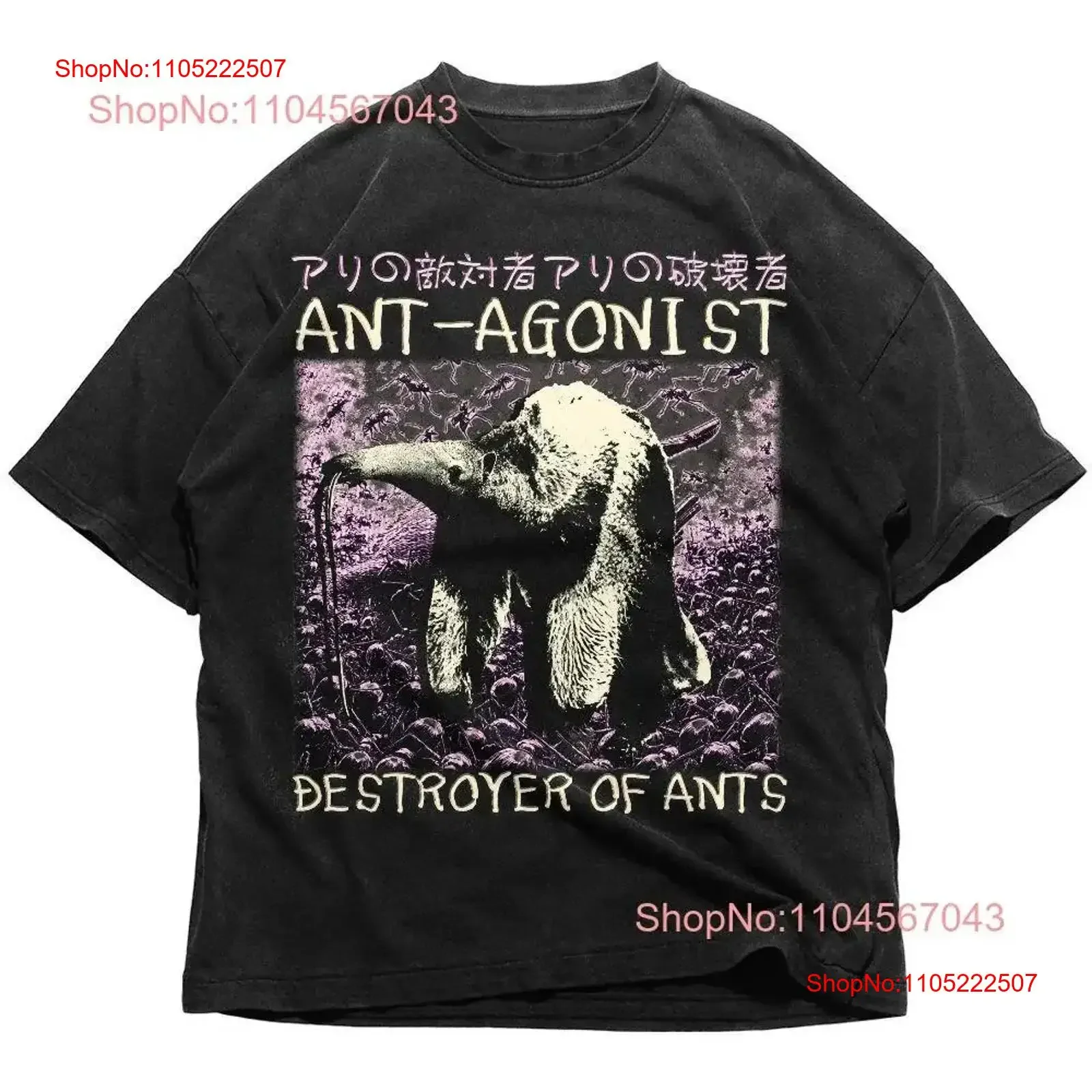

Destroyer Ants Horror Japanese Anteater T Shirt Weird Antagonist For Animal Lovers SweaT vintage Washed Casual Stylish Slightly