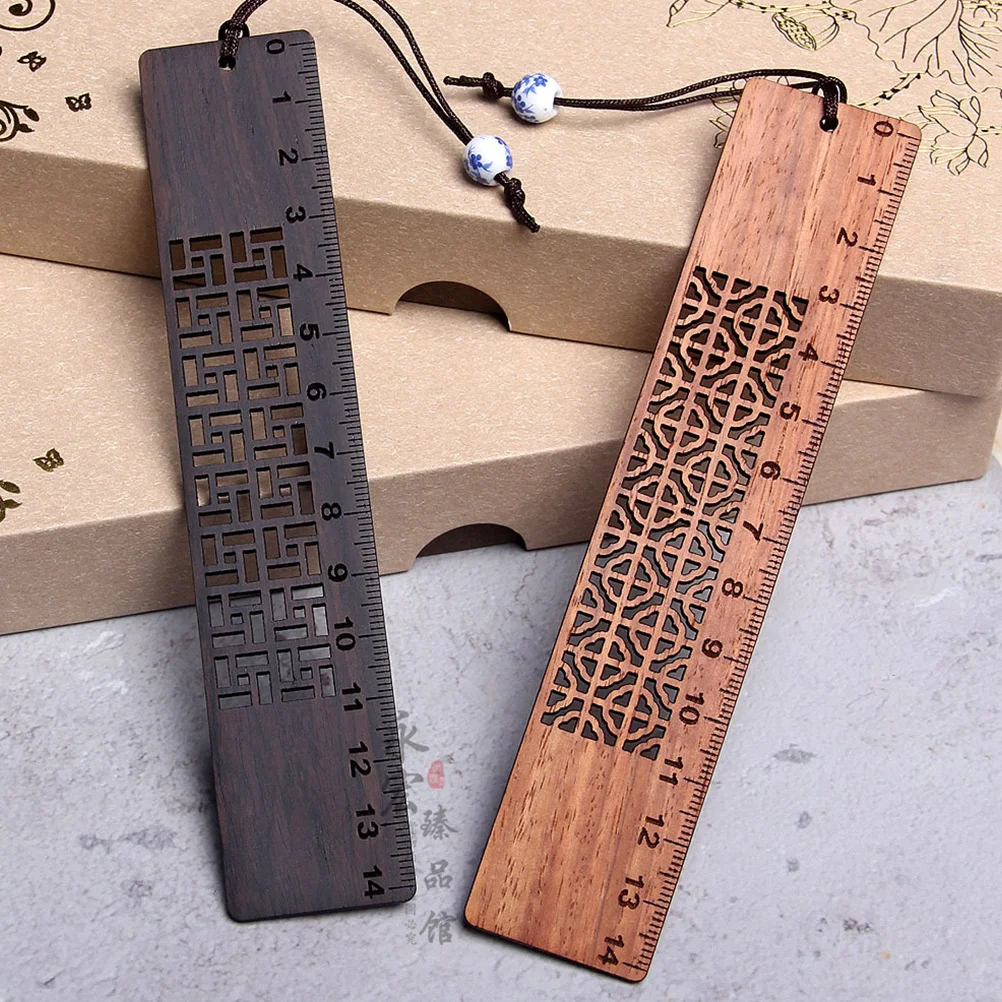 

2Pcs Red Wood Bookmarks with Scale Wooden Book Mark for Students Readers Teacher Gifts Bulk Bookmarks Wooden Book Markers