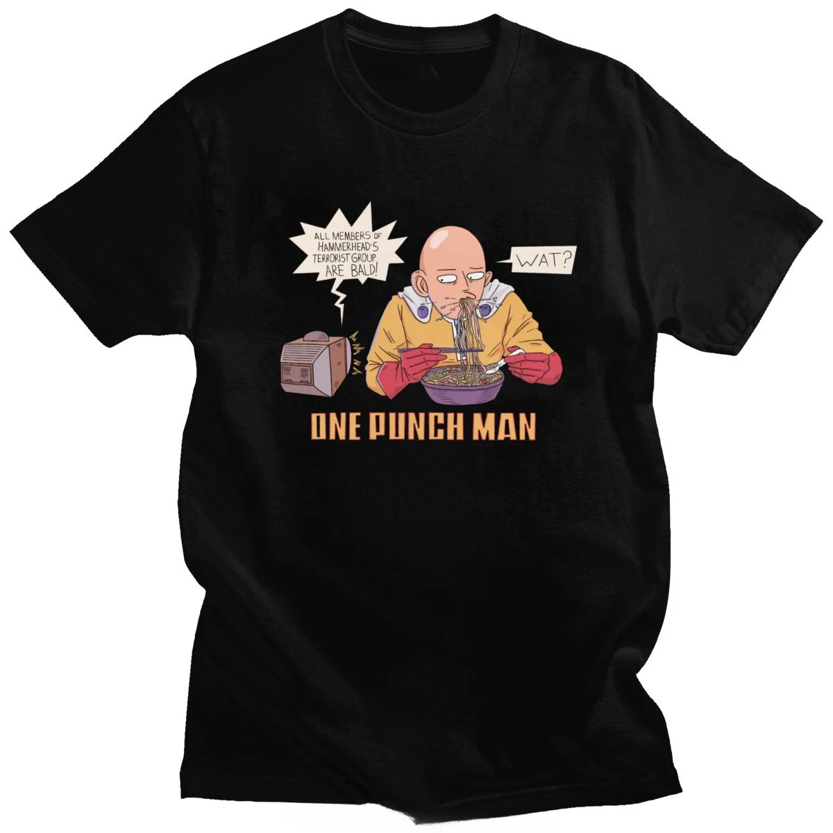 Camiseta de Manga japonesa para fanáticos, ropa de calle divertida de One Punch, camisetas únicas de Ramen, camisetas de Manga corta, camiseta de