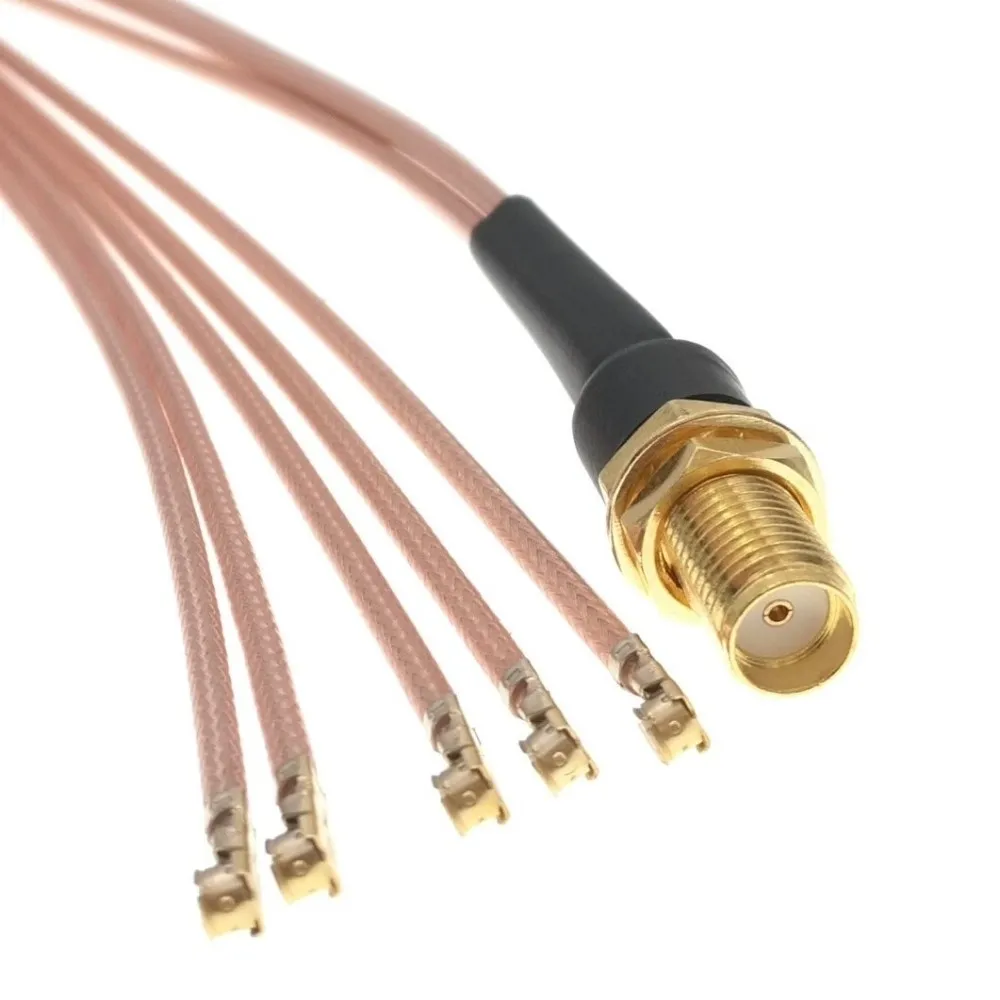 Adaptador coaxial SMA hembra a 5 piezas uFL/u.FL/IPX/RF IPEX, conjunto RG178, Cable Pigtail