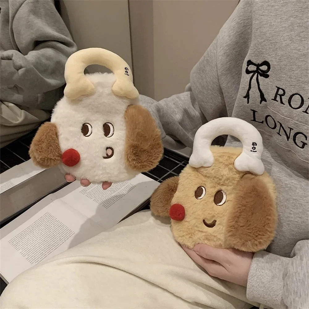 

Cute Cartoon Dog Plush Hot Water Bottle Water-Filled Thickened Portable Warm Belly Bag for Students Dormitory Girls