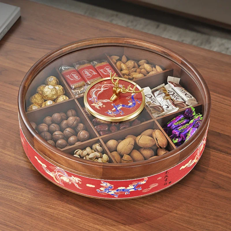 

Solid wood living room home dried , high-end coffee table, nut snack storage box, light luxury candy, jelly fruit plate