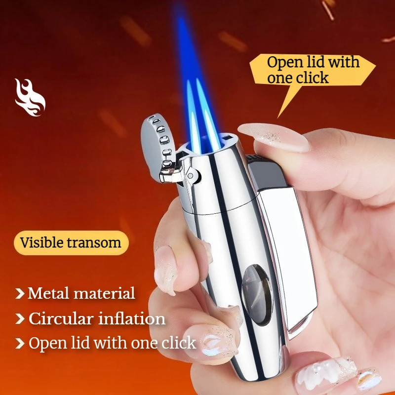 Hot Selling Straight Forward Lighter, Metal Creative Windproof, High-end and Powerful Cigarette Lighter, New Model