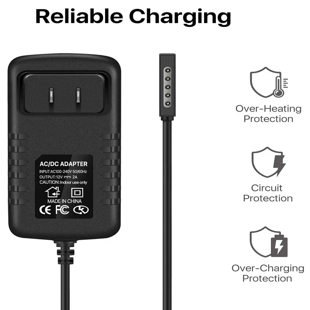 Surface RT Charger 24W - Replacement AC Charger Adapter 12V 2A For  Microsoft Surface RT 10.6