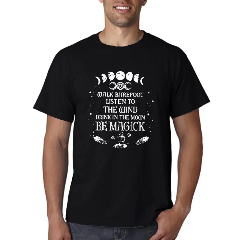 Title: Drink In The Moon Be Magick Women Gothic T-Shirt Hipsters Grunge Witchcraft Graphic Tee Cute Shirt For Moon Lovers(1)