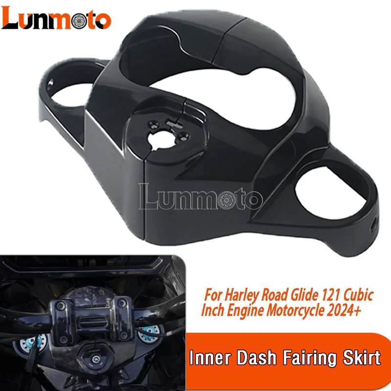

Motorcycle Inner Dash Fairing Skirt Key Cover Fairing Trim Front Clamp Cowl For Harley Touring Road Glide 121 Cubic Engine 24-Up