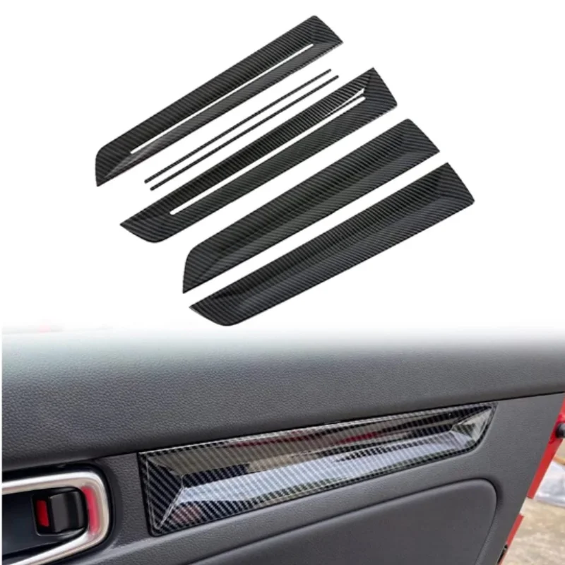 

Fit For Honda Civic 11th Gen 2022 - 2024 Car Armrest Door Window Panel Handle Bowl Trim Cover Handrail Accessories Stickers 4Pcs