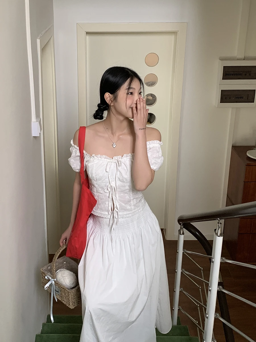 White irt Women's Design Sensation Small ence One oulder 2025 New Hot S Simple Commute Sle Cotton Bubble Sve