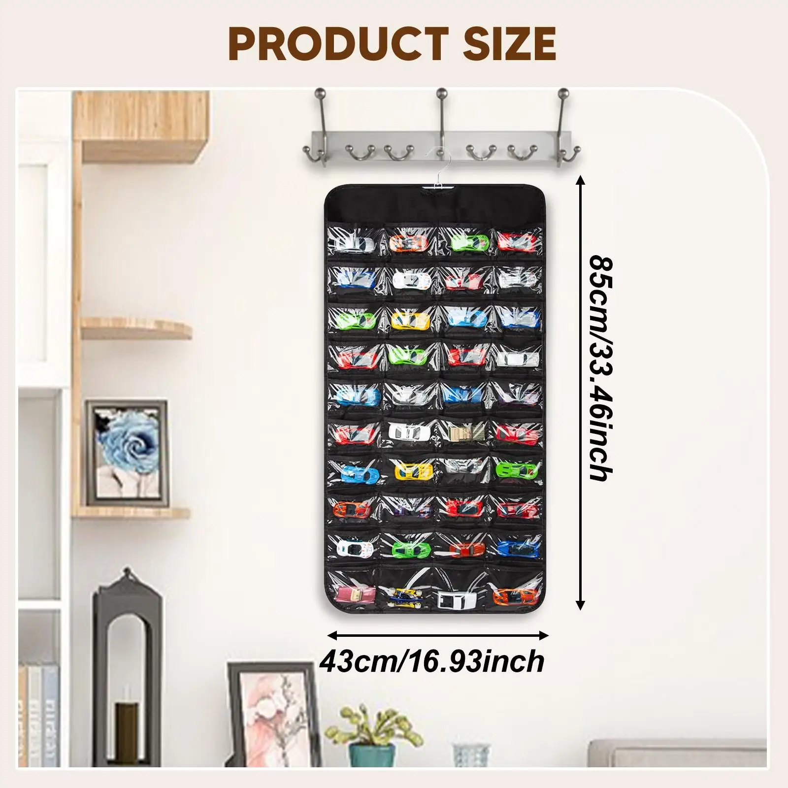لعبة سيارة معلقة منظم 80 جيوب متعددة الأغراض تخزين منظم تخزين حامل للقلائد والأقراط باب خزانة غرفة النوم #6