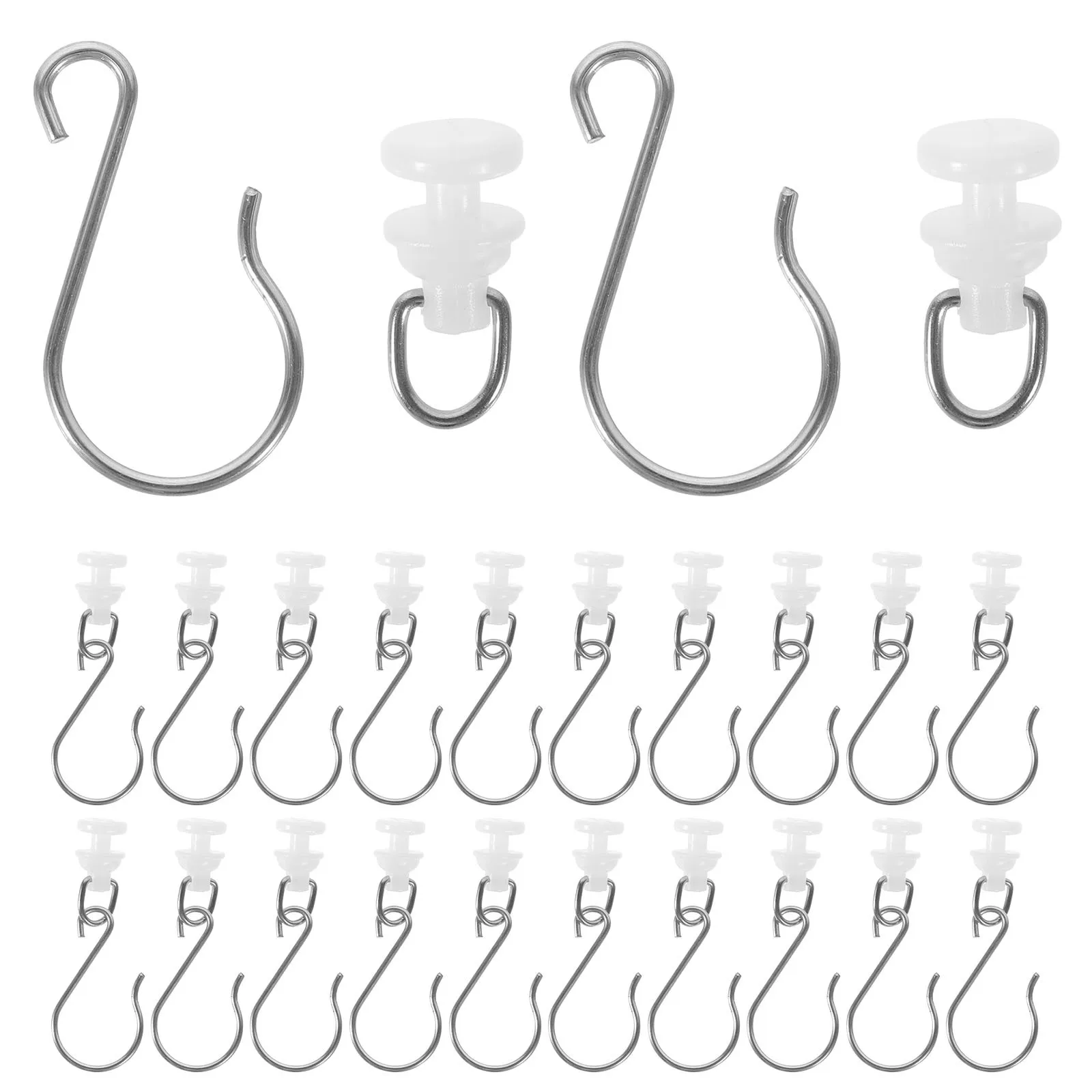 30 مجموعة الستار الطائرات الشراعية السنانير الفولاذ المقاوم للصدأ البلاستيك بكرة صامتة استبدال حمام دش الستار السكك الحديدية الملحقات السلس #3