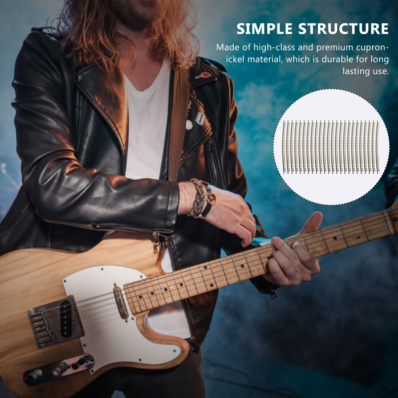

24Pcs Electric Guitar Fret Wires Cupronickel Material Smooth Surface Easy Installation Durable Guitar Fretboard Frets