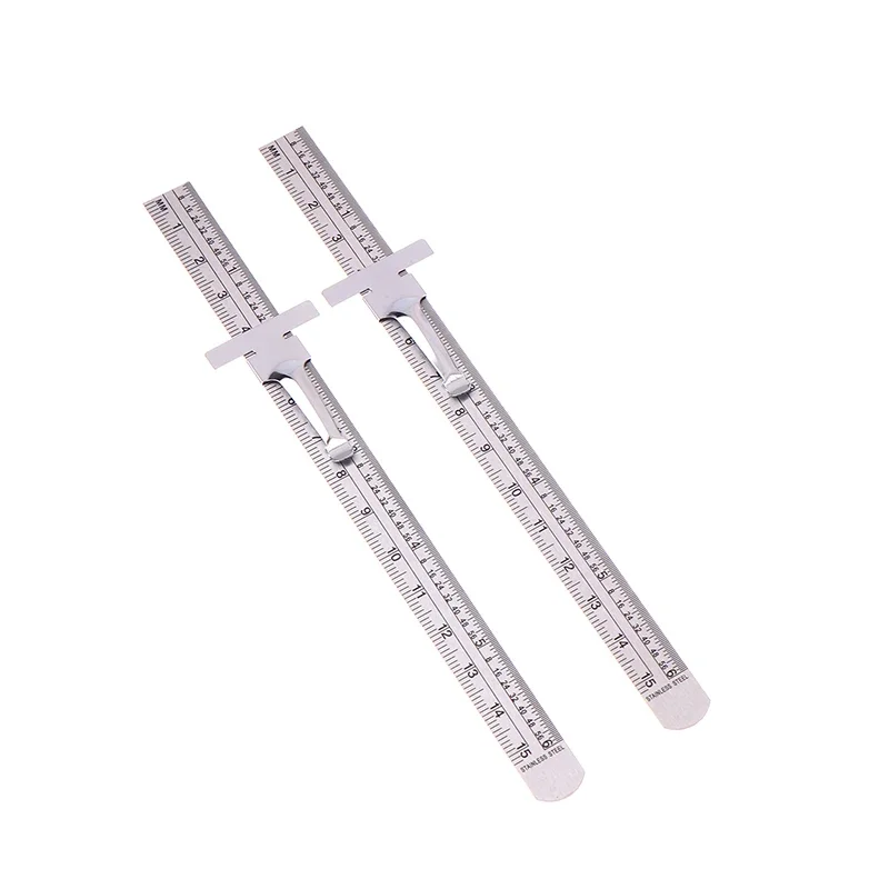 6 Inch Stainless Steel Precision Ruler Sliding Pocket Ruler with Inch 1/32" mm/Metric Graduations High Precision