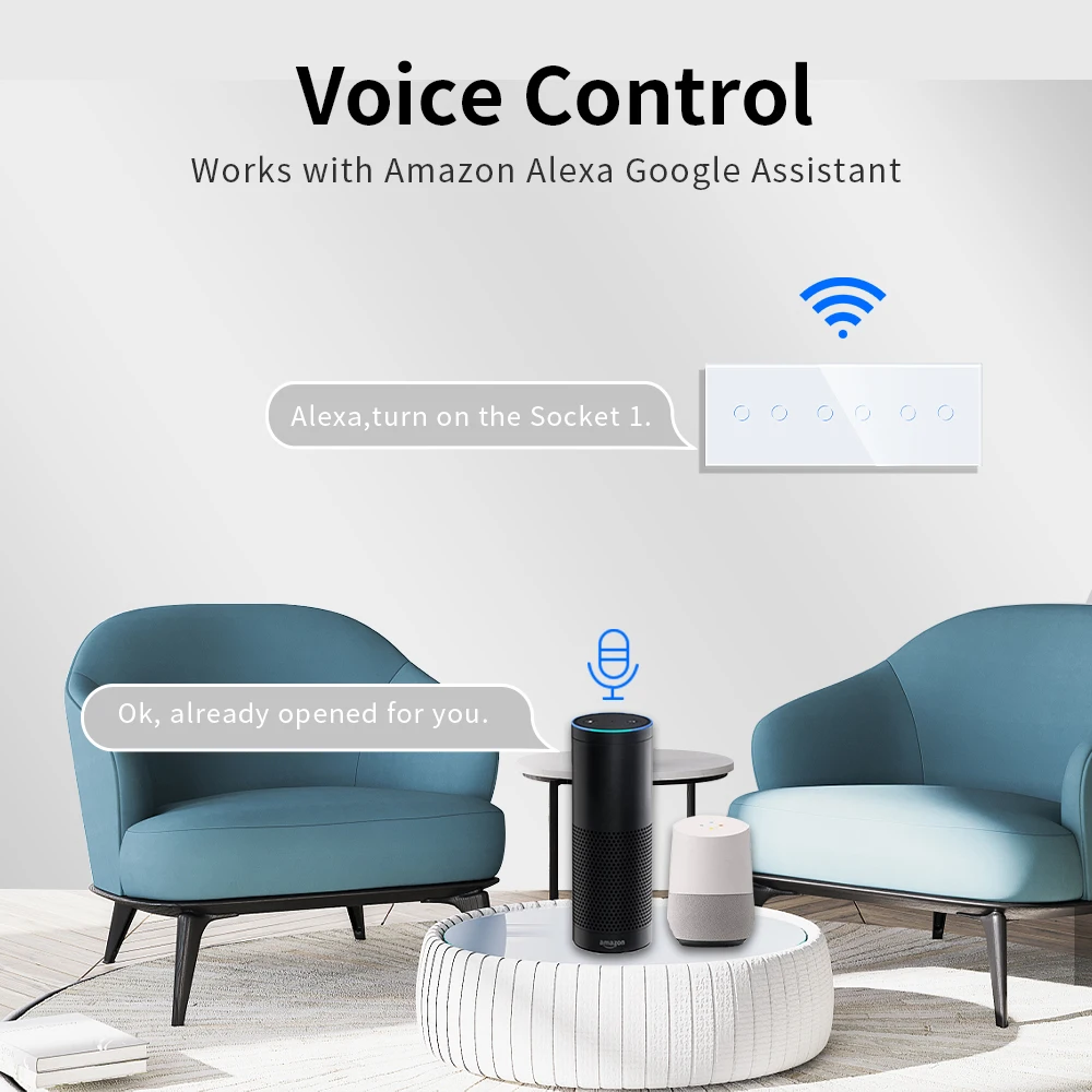 Imagem -06 - Bingoelec wi fi Interruptor de Toque Inteligente Gang Interruptor Luz Cristal Branco Classe Interruptor do Painel Trabalho com Google Alexa Vida Inteligente