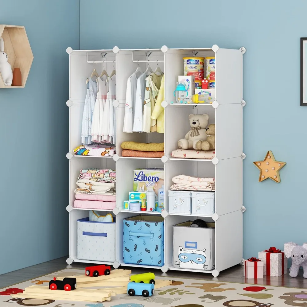 Baby Dresser, Kids Closet Organizers, Portable Kids Wardrobe for Closet, Bedroom, Nursery, Cubby, Cabinet, Clothes, Dress