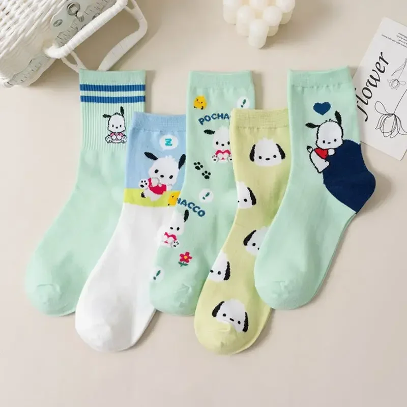 Cotton Socks Anime Stitch Sanrio Pure Cotton Socks Medium Length Socks Combed Cotton Birthday Gift for Girls Friends Boys