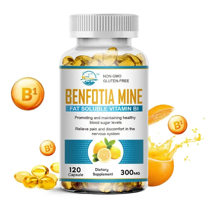 

Benfotiamine Capsules 300mg， Fat Soluble Thiamine Vitamin B1 NON-GMO,Gluten Free