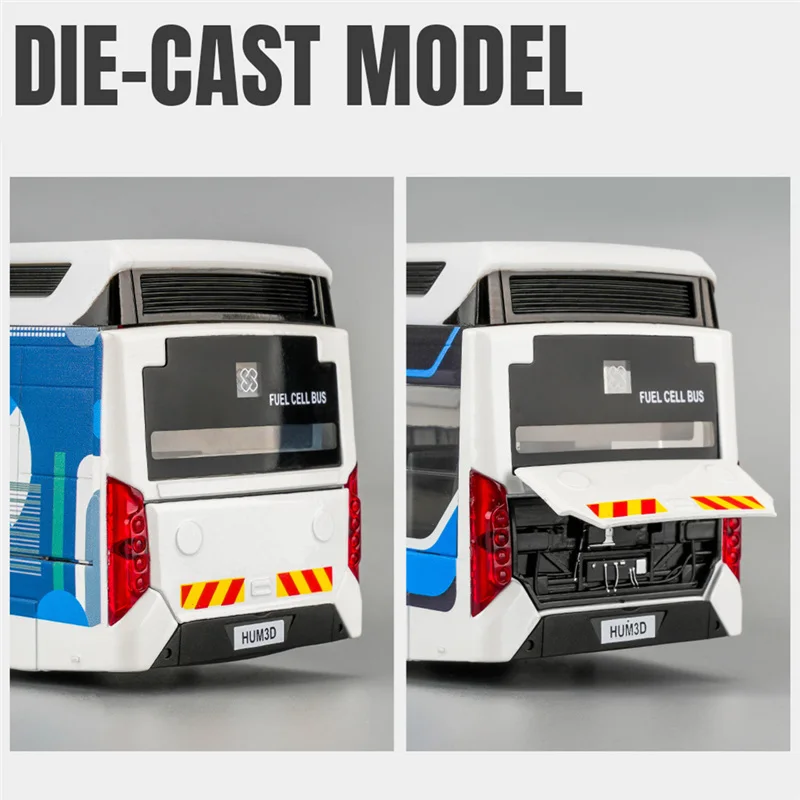Luxe Nieuwe energie Elektrische Luchthaven Zakelijke Bus Legering Automodel Diecasts Metal City Tour Bus Model Geluid en Licht Kinderen Speelgoed Cadeau
