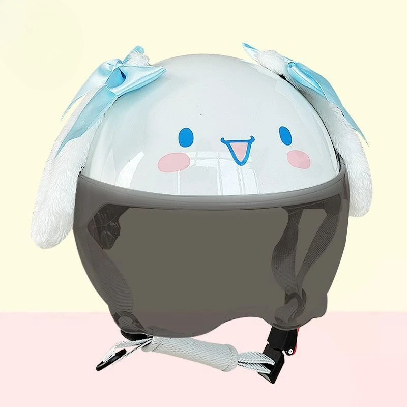My melody Cinnamoroll anime peripheral cartoon cute electric car helmet  couple four seasons lightweight breathable hard hat - AliExpress 26