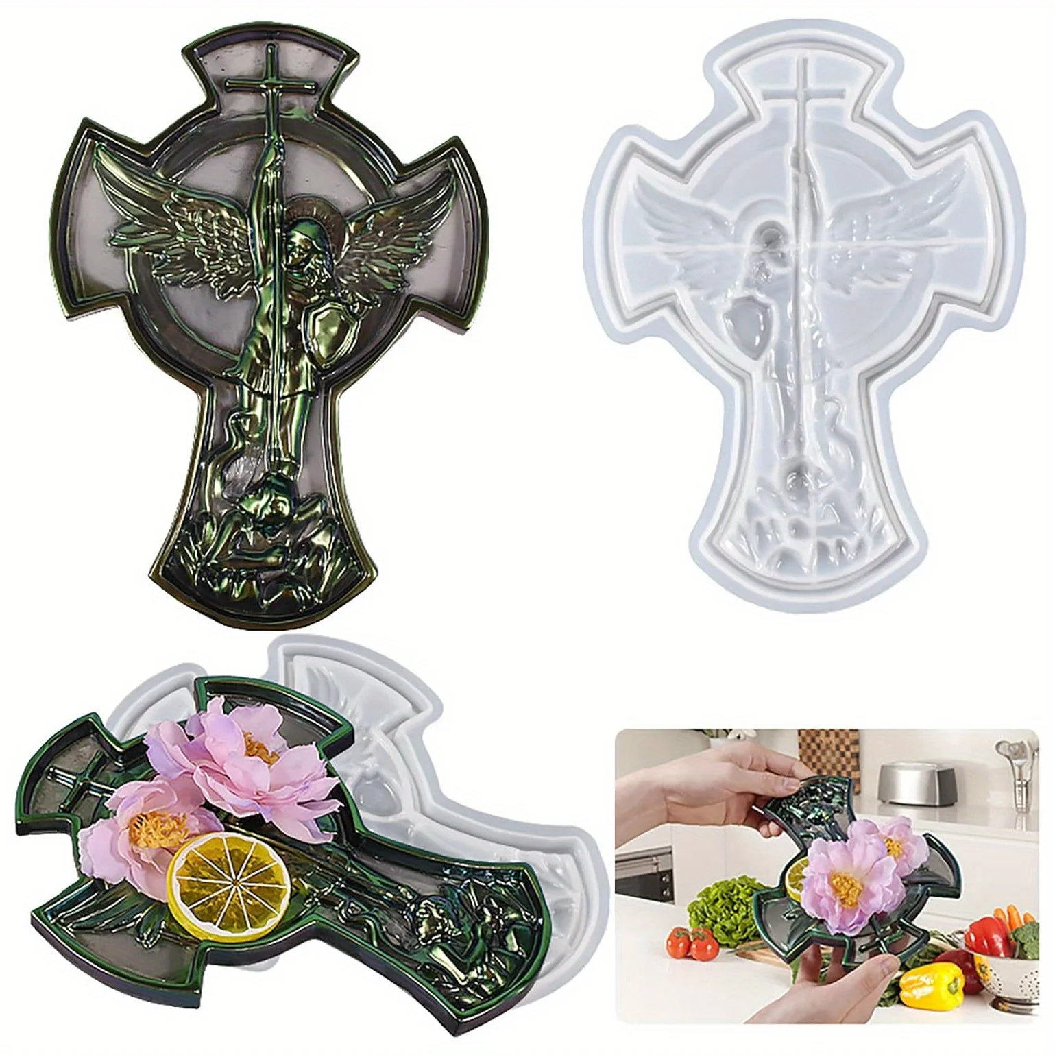 قالب سيليكون من Love Cross لتزيين الحائط المزخرف من الراتنج - عيد الحب - الأزواج