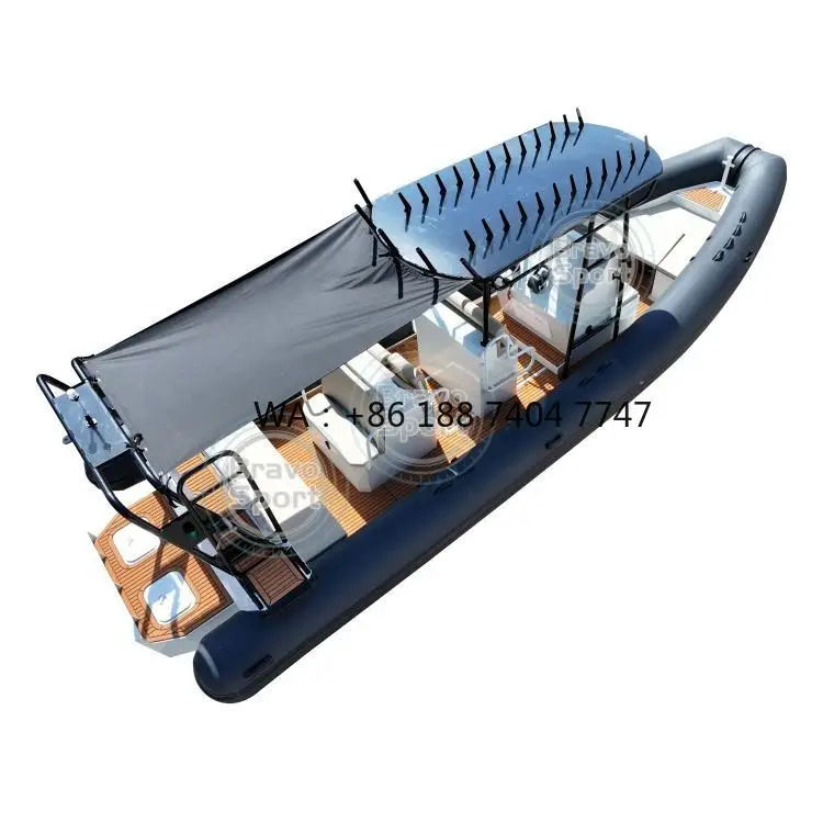 Luxury 28ft Semi v Hull Aluminum Rigid Inflatable Fishing Boat With Sup Board for Water Sports