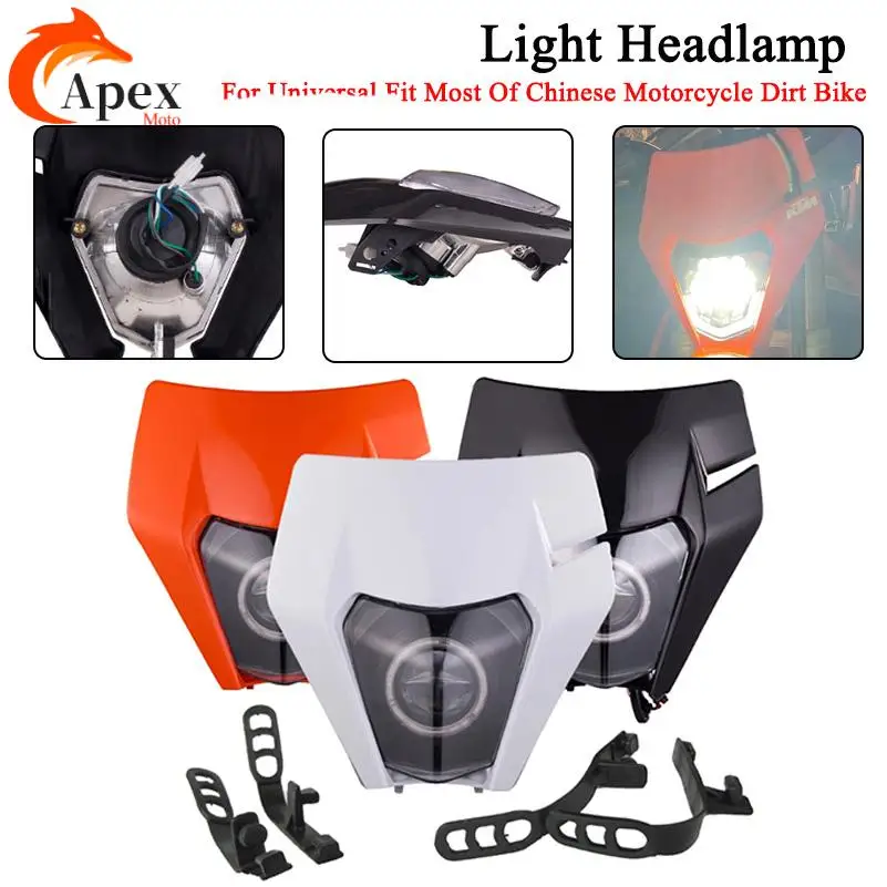 

Мотоциклетные фары со светодиодной подсветкой Enduro для EXC XC SX MX XC 125 250 300 44, универсальные фары для мотоциклов, мотокросса, пластина