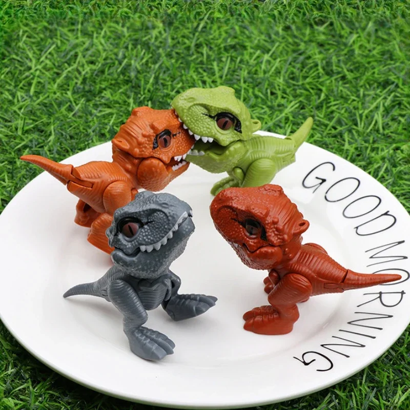 Mini Dinosaur Model Kids Toys Body Joint Movable Animals T-rex Desktop Decoration Cute Dinosaur Figures Toy