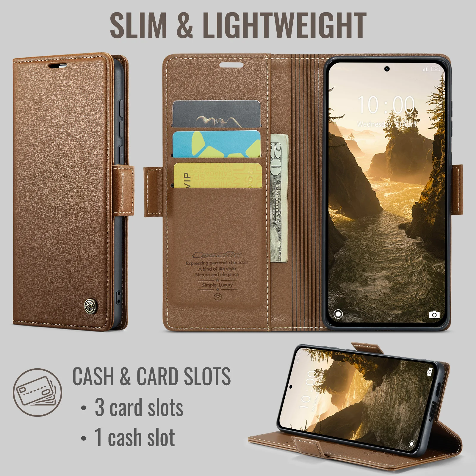 For Xiaomi Mi 17,17Ultra Caseme-023 Retro PU Leather Wallet Phone Case Magnetic Flip Cover Card Slots Cash Pocket Kickstand New