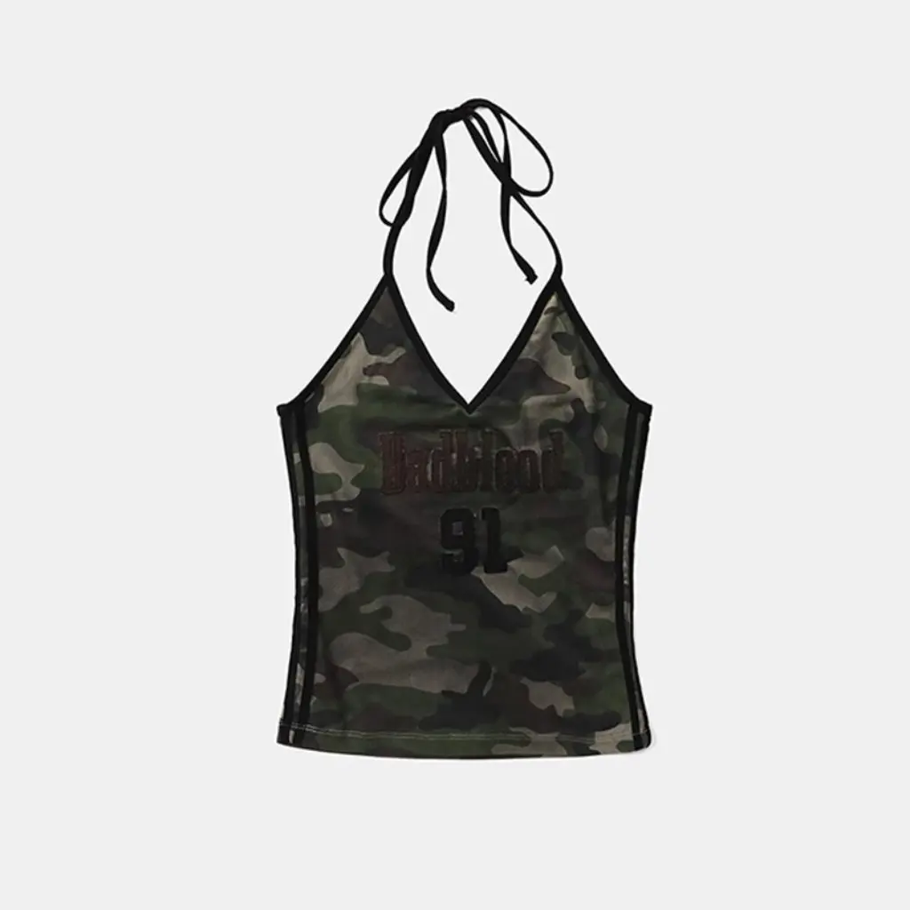 

Korean Badblood Bcac Series Women's Sexy Halterneck Mesh Vest Top Pure Lust Design Niche Fashion for Lingerie & Nightwear