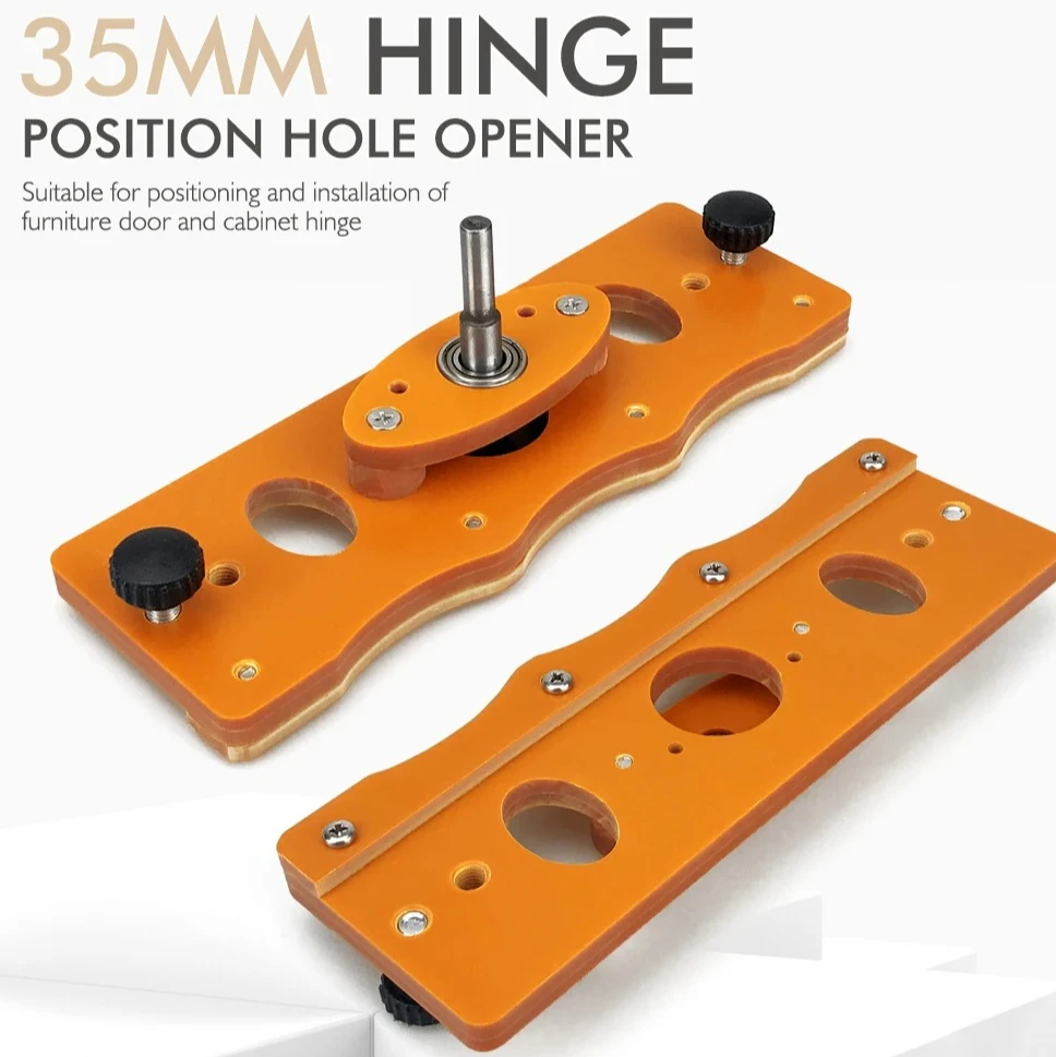 

35mm Concealed Hinge Drilling Jig, High Precision Woodworking Hole Guide for Quiet & Accurate Positioning and Drilling