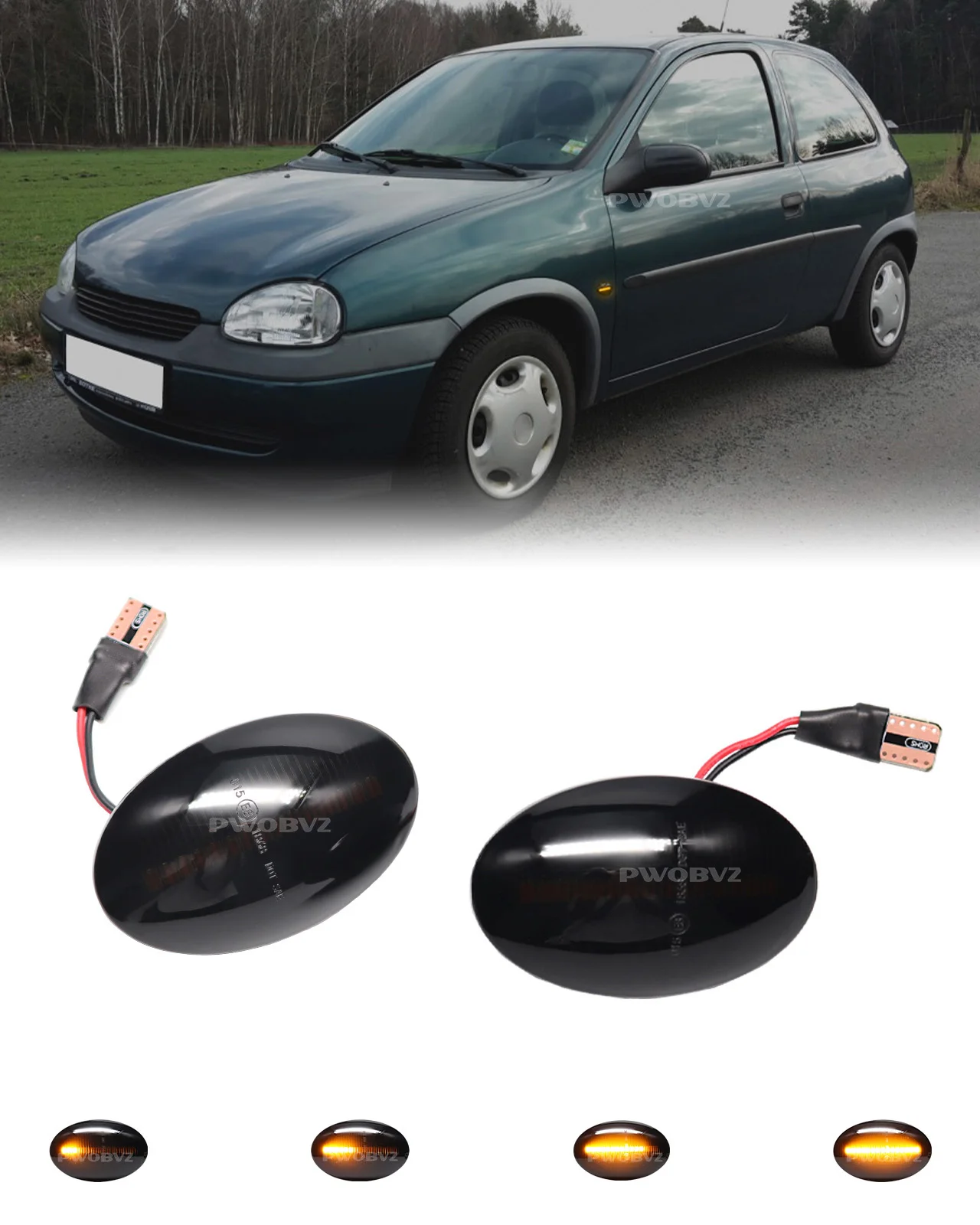 Dynamic Amber LED Turn Signal Side Marker Light Blinker  For Opel Combo C B Tigra A Astra F Meriva A Corsa C B Sintra Vita