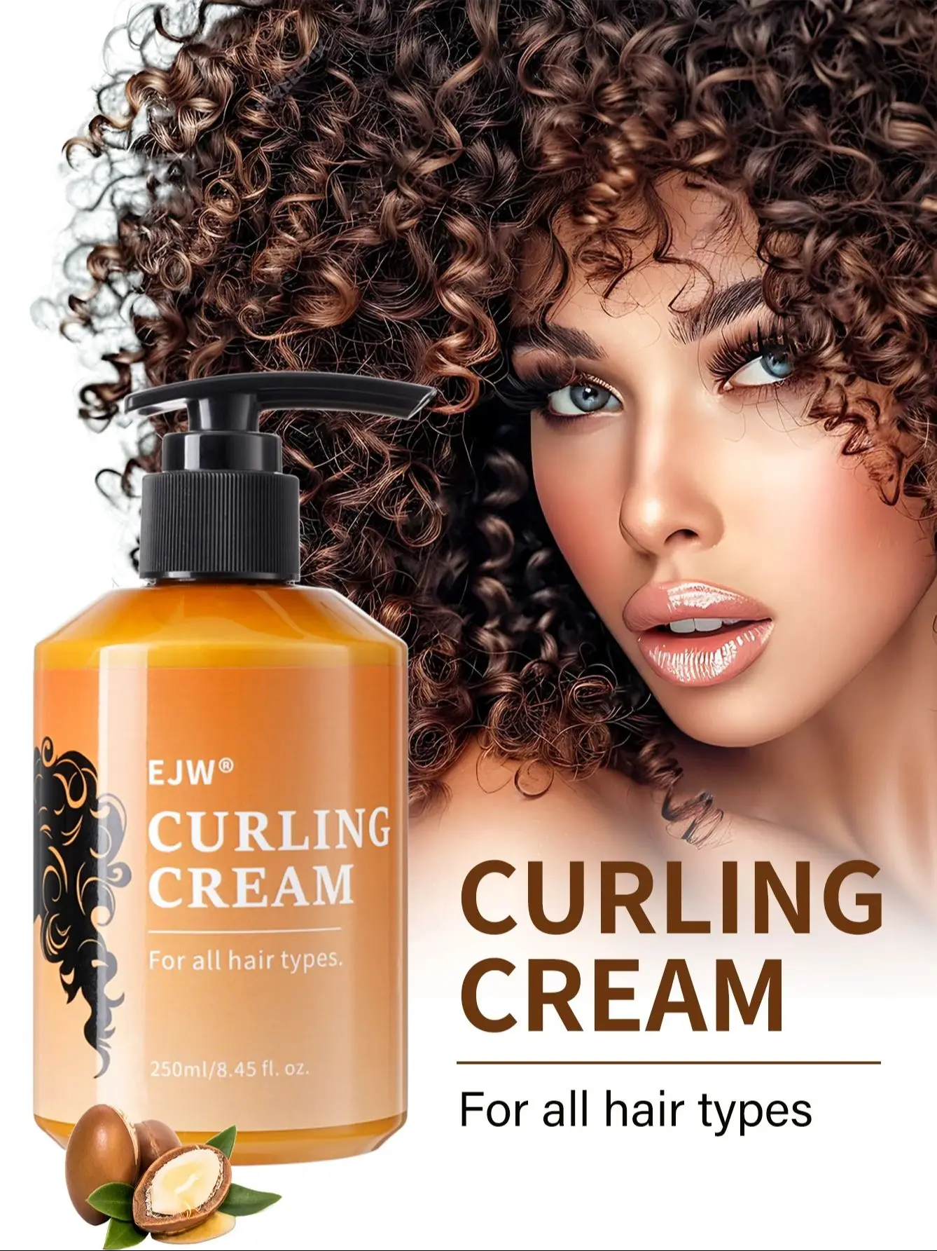 EJW Curl Defining Cream with Argan Oil for Wavy and Curly Hair Moisturizer and Deep Conditioning for Shine and Bounce view 3