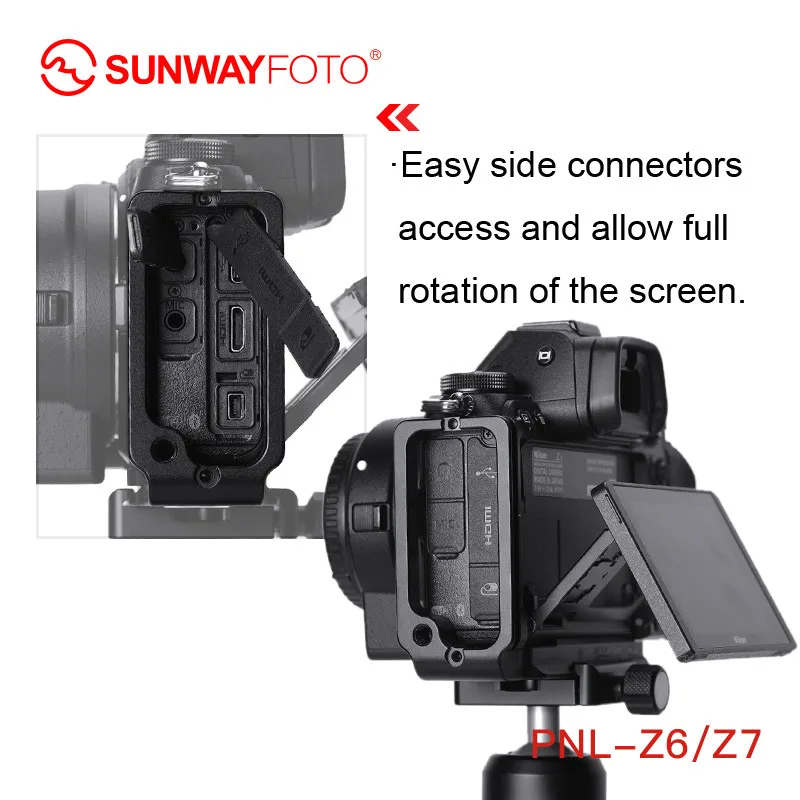 SUNWAYFOTO PNL-Z6 Tripod Head Quick Release Plate For Nikon Z6 Z7 Tripod Head L-bracket Quick Release Plate