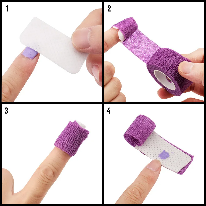 Bandage pour les doigts pour Nail Art, 5 pièces, bande de Compression auto-adhésive hautement extensible pour manucure, soins de la peau, offre spéciale