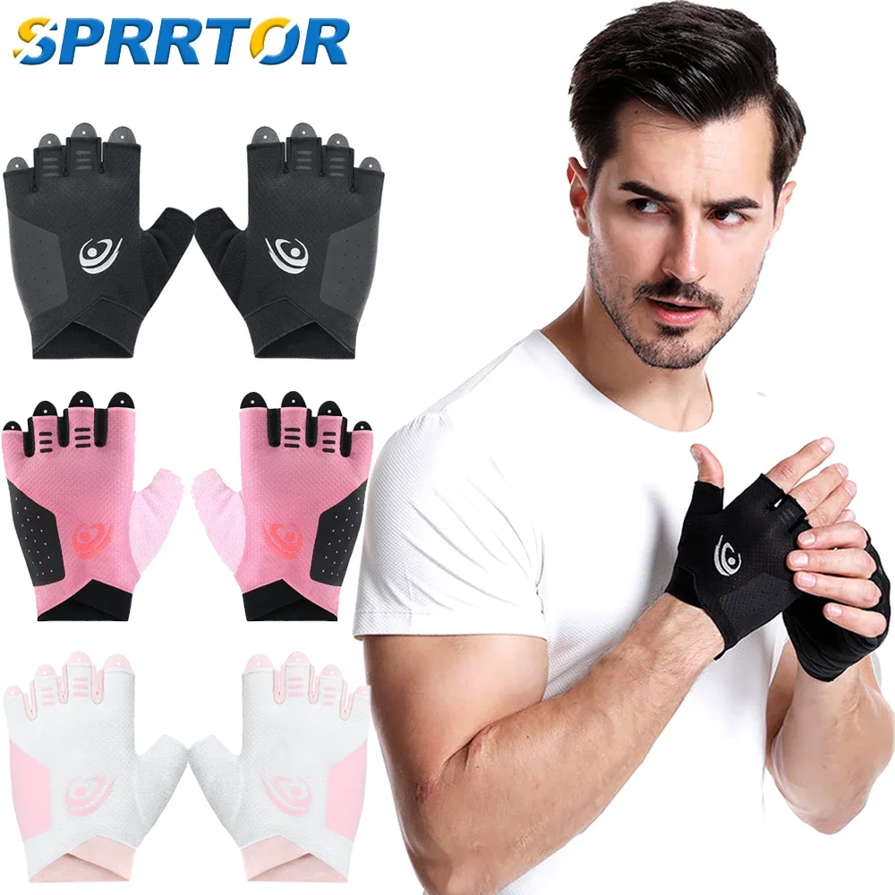 

Professional Gym Fitness Breathable Anti-Slip Women Men Half Finger Summer Fishing Cycling Fingerless Gloves Female Bicycle Bike