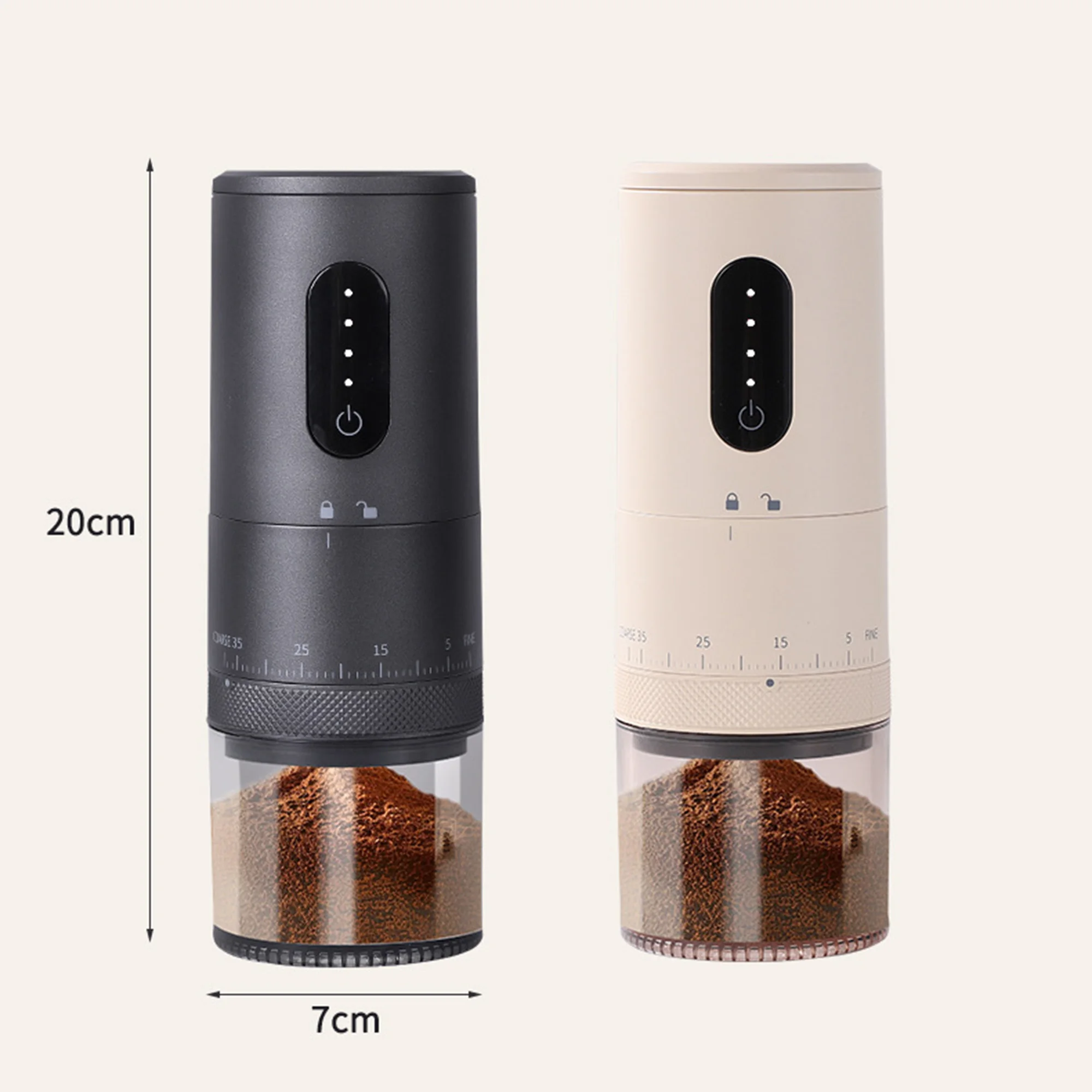 Portable Electric Coffee Grinder USB‑C Rechargeable Ceramic Burr Adjustable Grind Size Coffee Bean Mill for Home Camping Travel view 6
